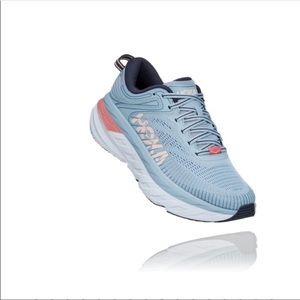Brand new never been worn light blue wide hoka bondi 7 orthopedic shoes